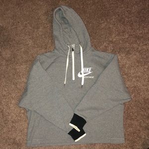 Women’s Gray Nike Crop half-zip sweatshirt